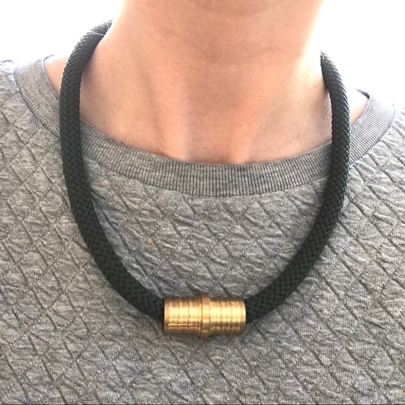 Olive green rope necklace multiple ways to wear it - Picture 8 of 11